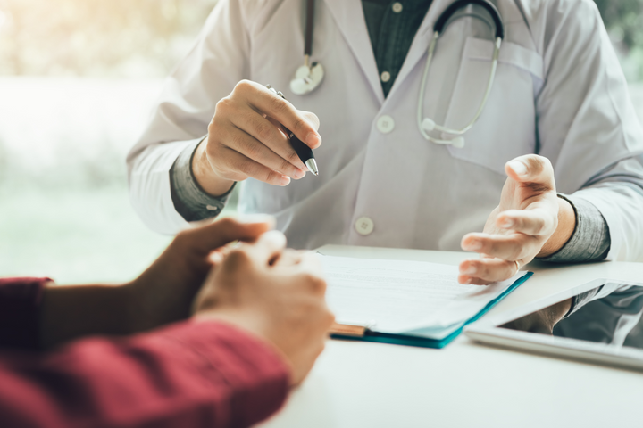 Doctor and patient during a consultation.