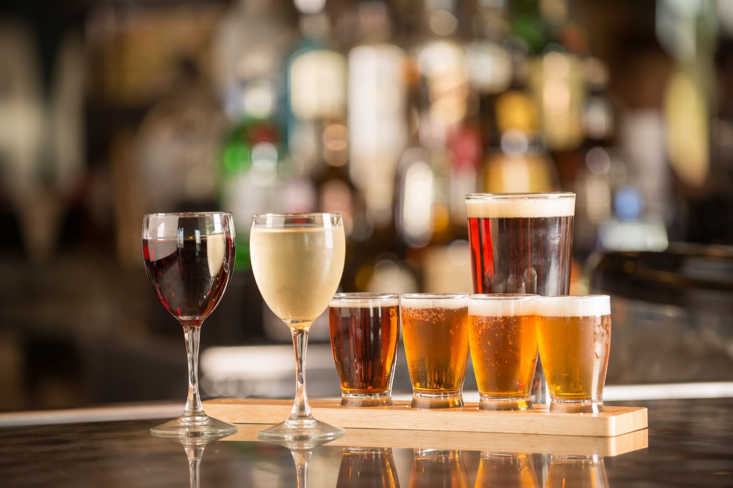 Beer, wine, and spirits.