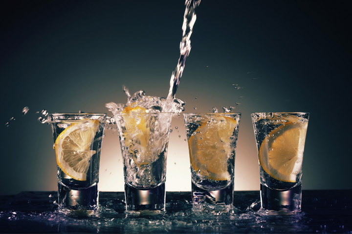 Shots of vodka.