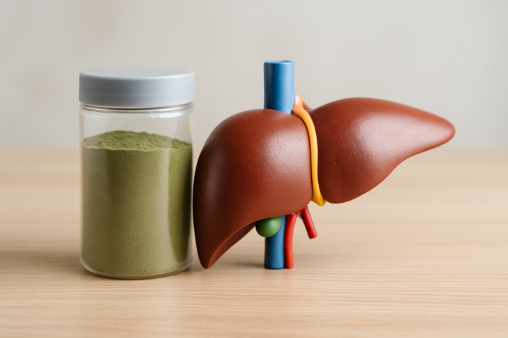 Liver model with herbal antioxidant powder for liver health