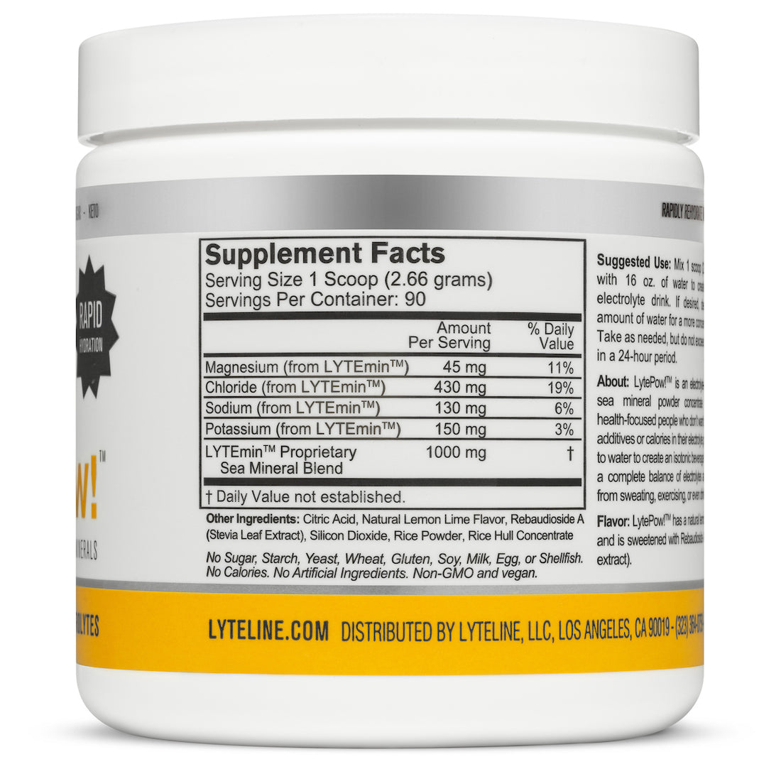 LytePow® Electrolyte Powder - Lemon-Lime (90 Servings) | Recovery & Daily Hydration