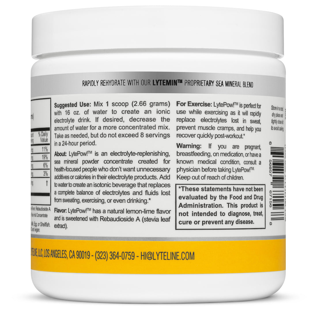 LytePow® Electrolyte Powder - Lemon-Lime (90 Servings) | Recovery & Daily Hydration
