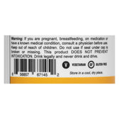 DHM with NAC back label with the warning, the vegetarian and gluten free marks and the barcode.